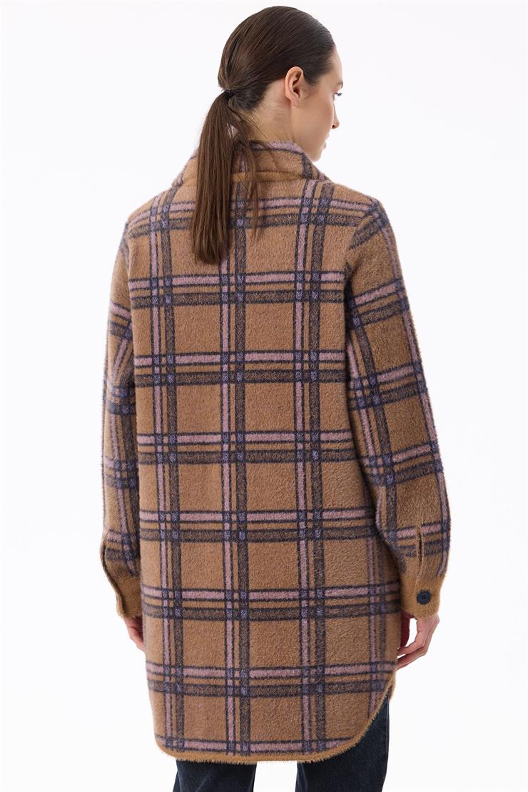 Ekose Desenli Mink Kaban CAMEL