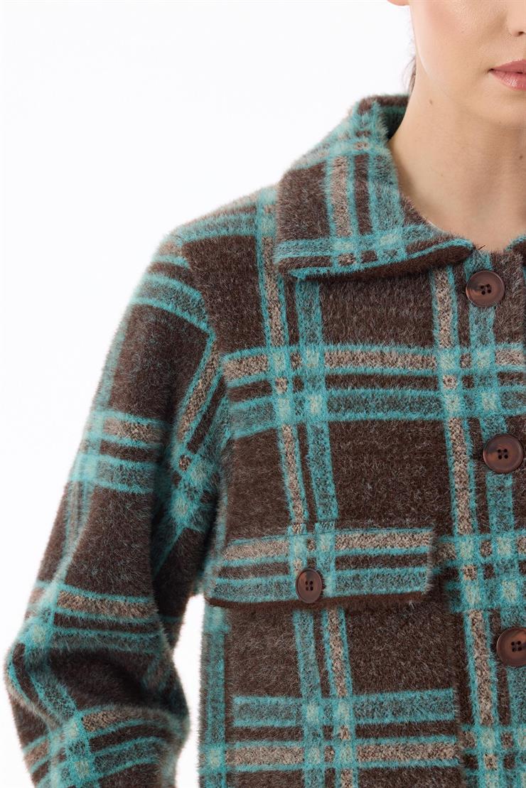 Ekose Desenli Mink Kaban KAHVE