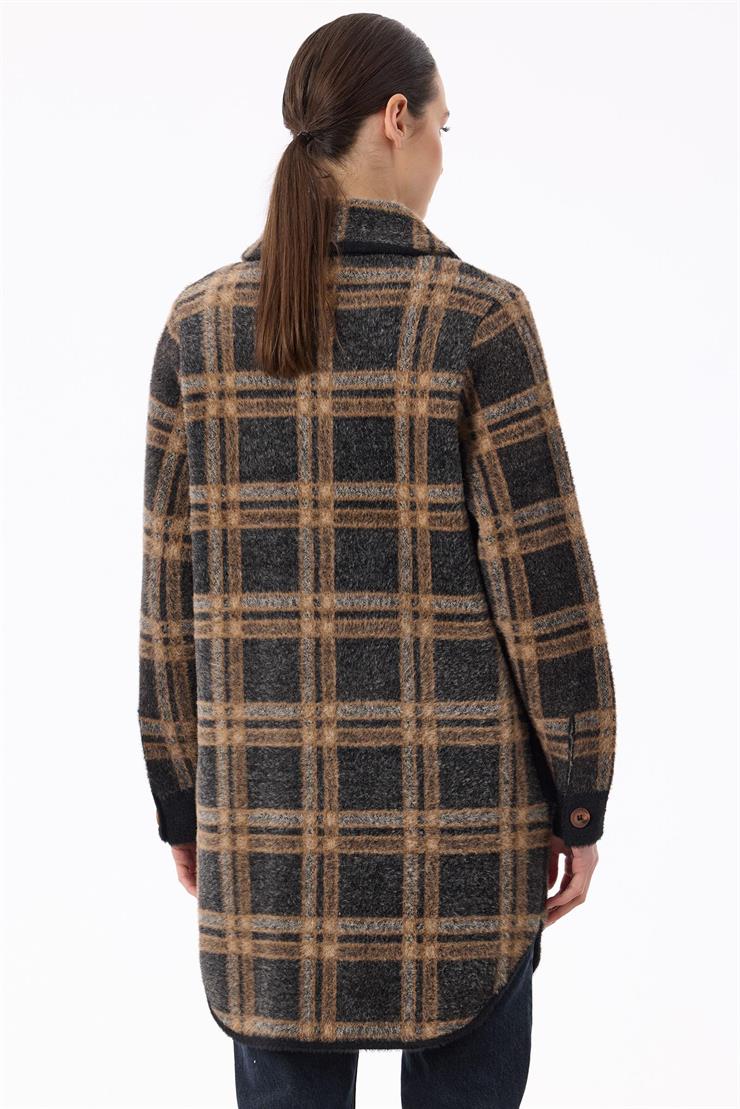 Ekose Desenli Mink Kaban SİYAH-CAMEL