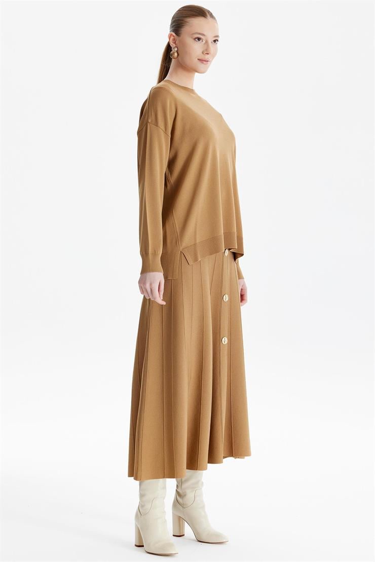 Eteği Düğmeli Rayon Takım CAMEL