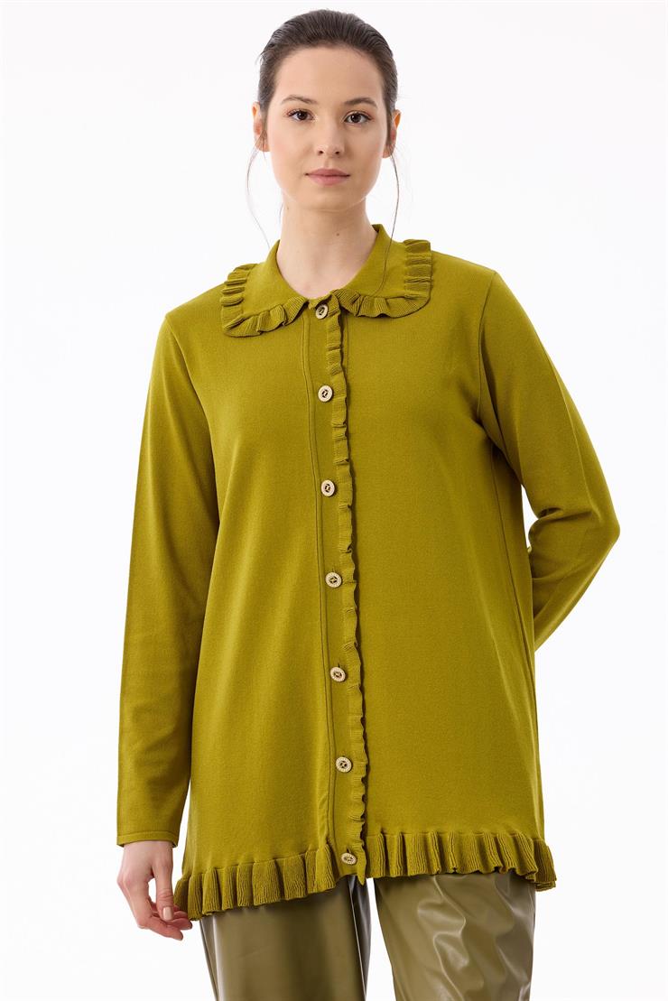 Fırfır Detaylı Rayon Hırka ASİT