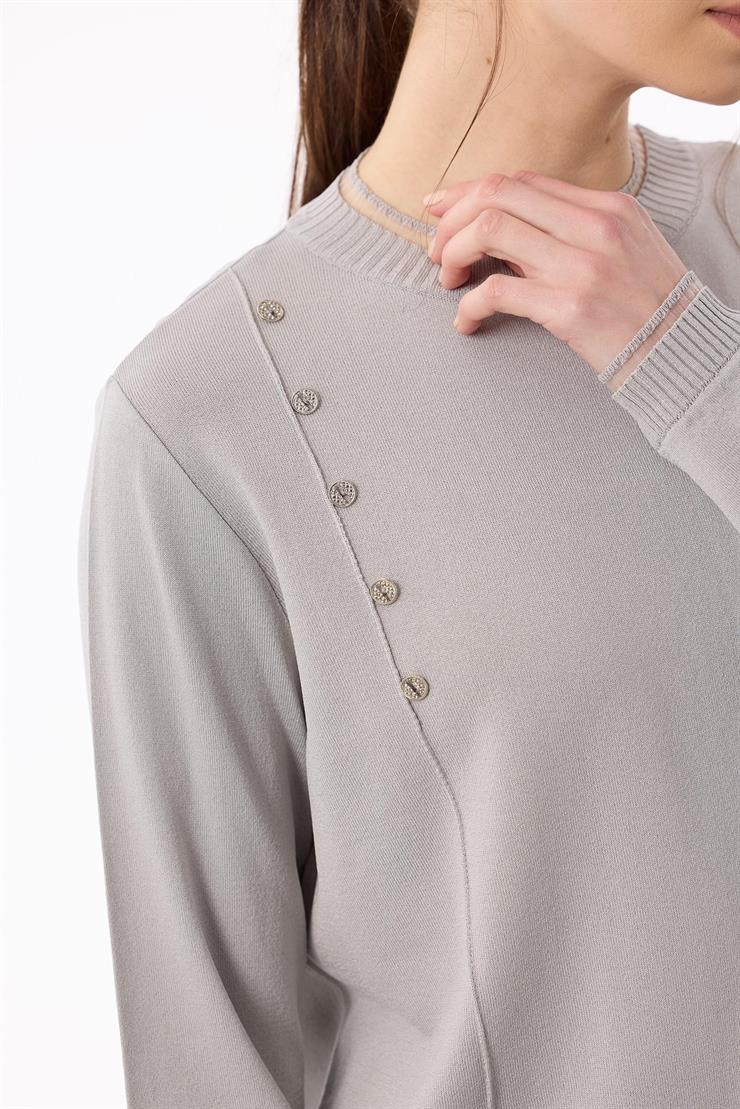 Fırfır Detaylı Rayon Tunik A.GRİ