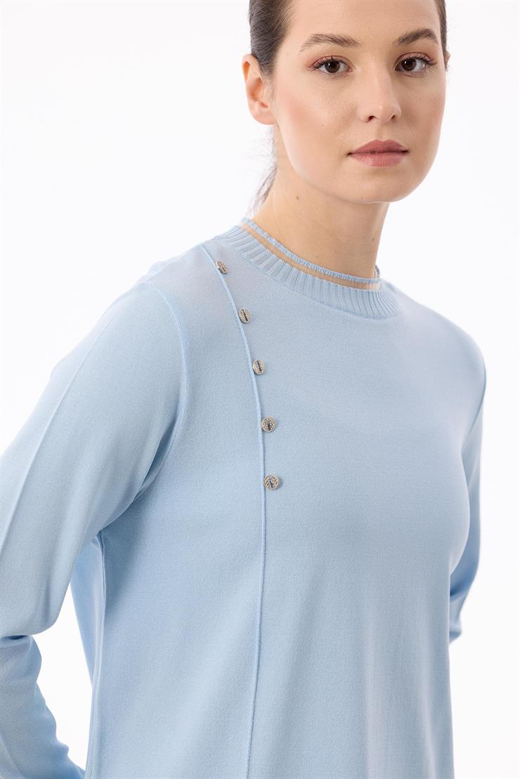 Fırfır Detaylı Rayon Tunik B.MAVİ