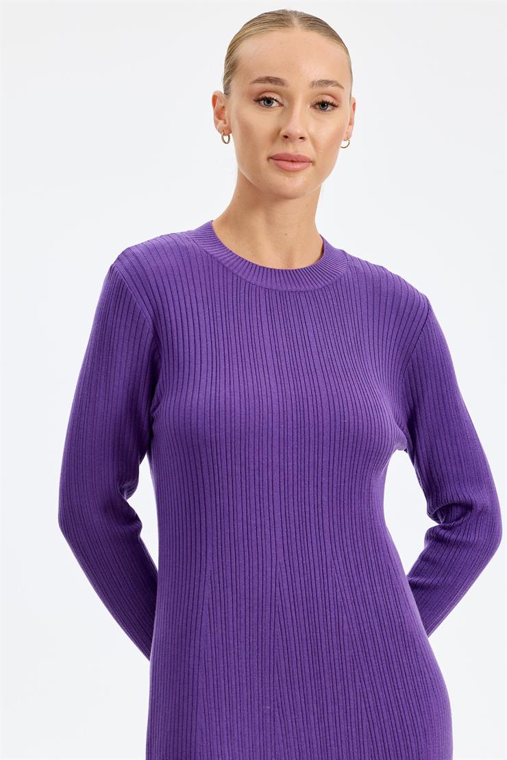 Fitilli  Yarım Balıkçı Elbise MOR