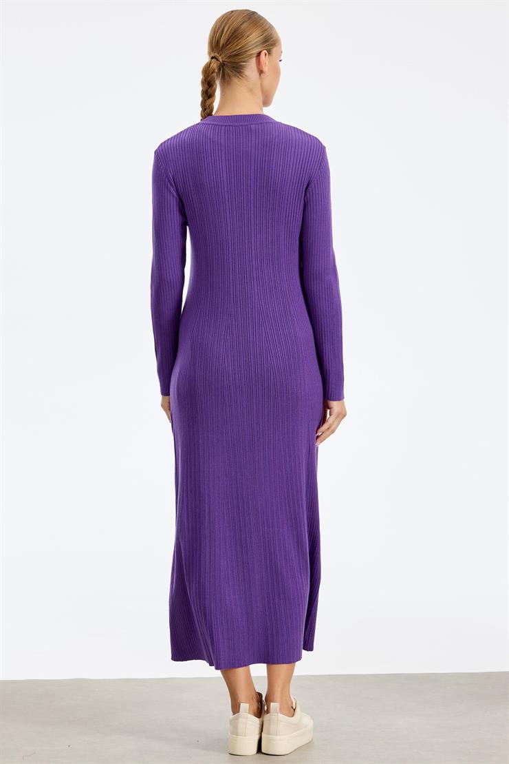 Fitilli  Yarım Balıkçı Elbise MOR