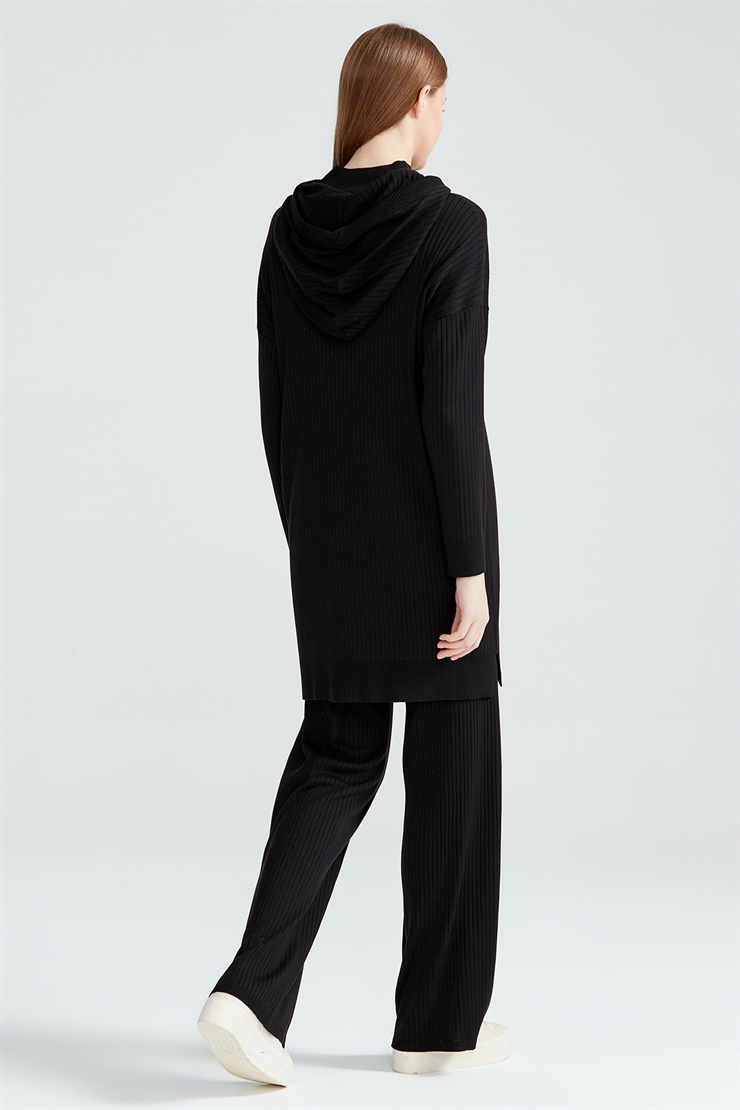 Fitilli Pantolonlu Triko Takım SİYAH