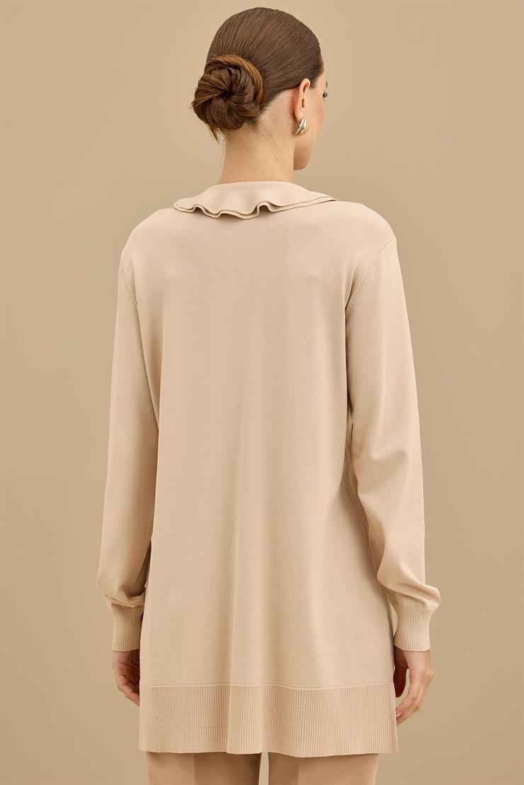 Fular Detaylı Rayon Tunik BEJ