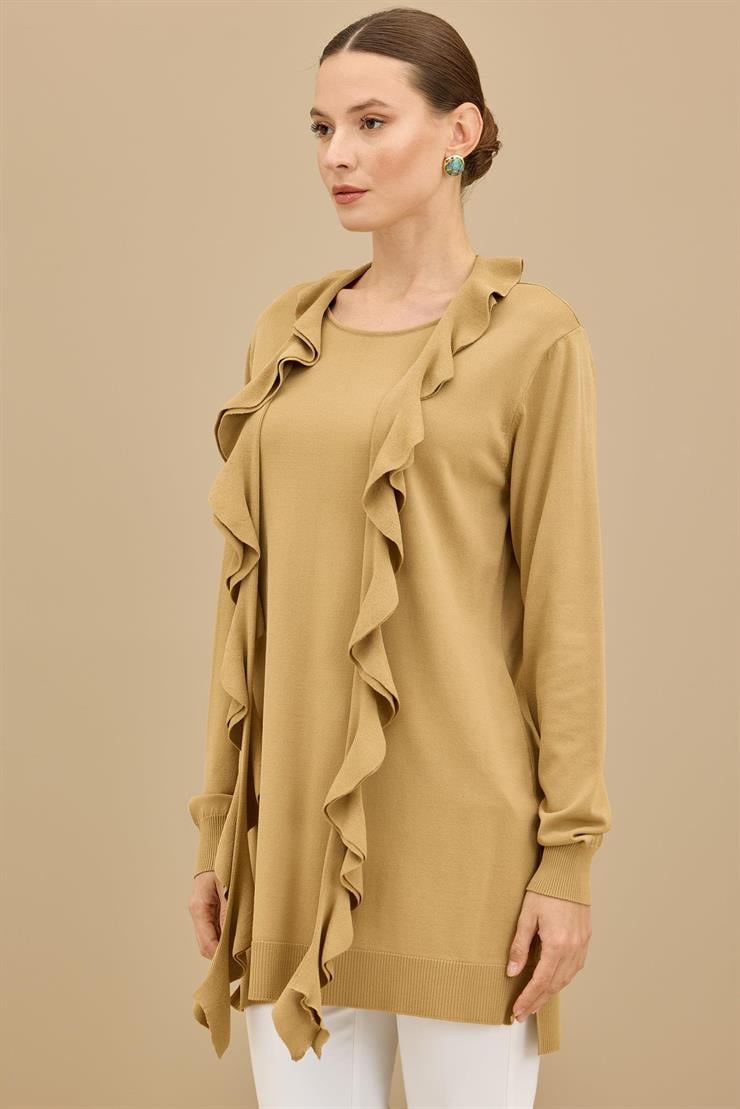 Fular Detaylı Rayon Tunik CAMEL