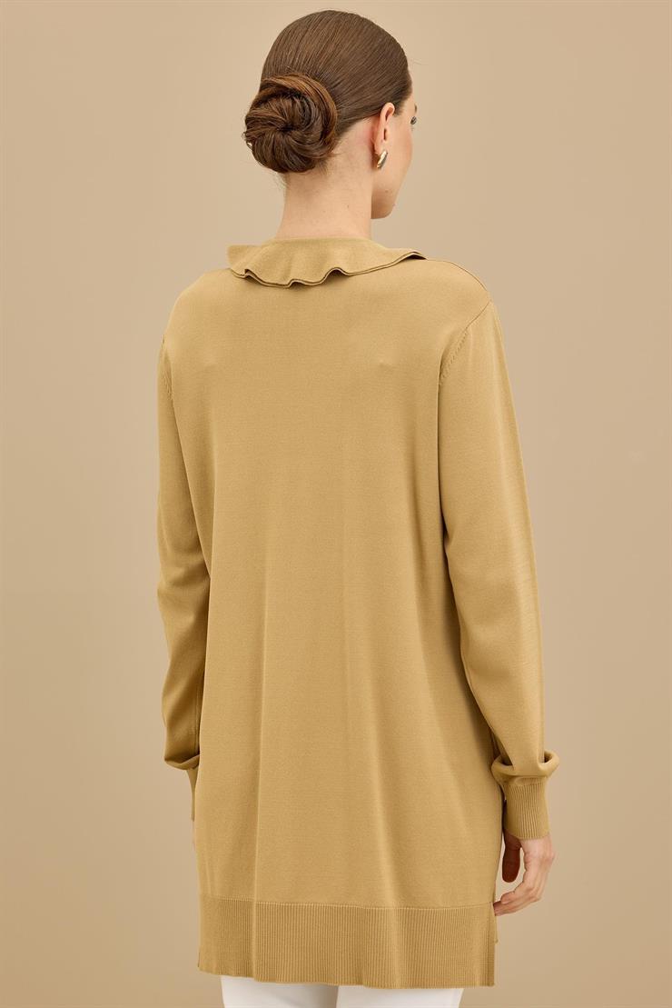 Fular Detaylı Rayon Tunik CAMEL