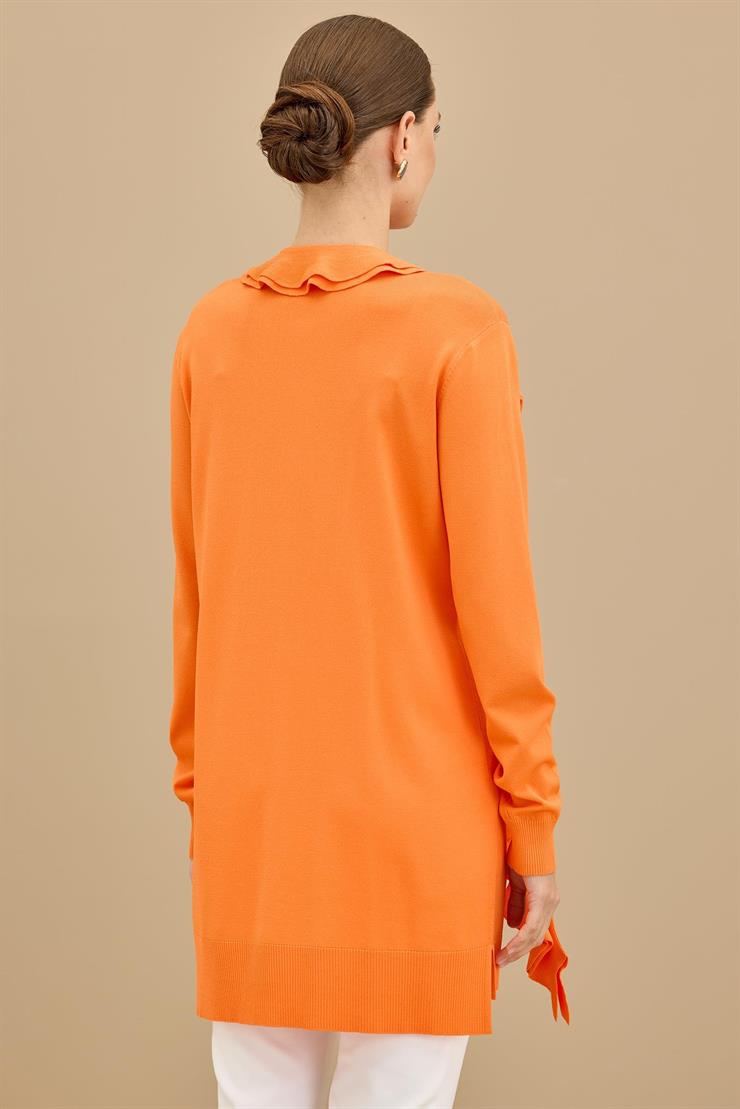 Fular Detaylı Rayon Tunik ORANJ