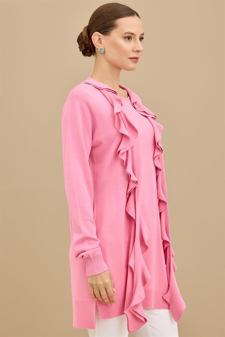 Fular Detaylı Rayon Tunik PEMBE