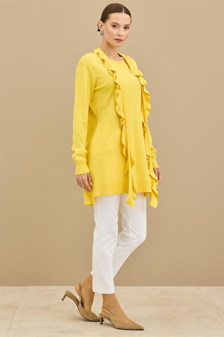 Fular Detaylı Rayon Tunik SARI