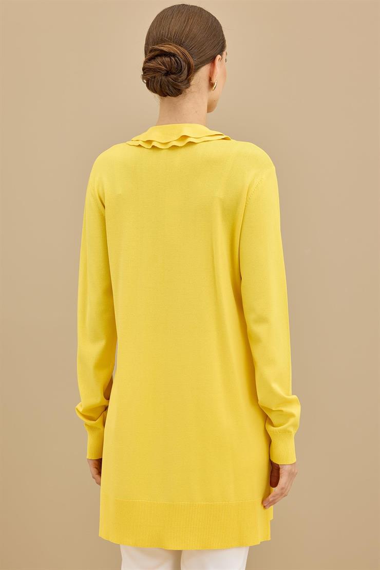 Fular Detaylı Rayon Tunik SARI