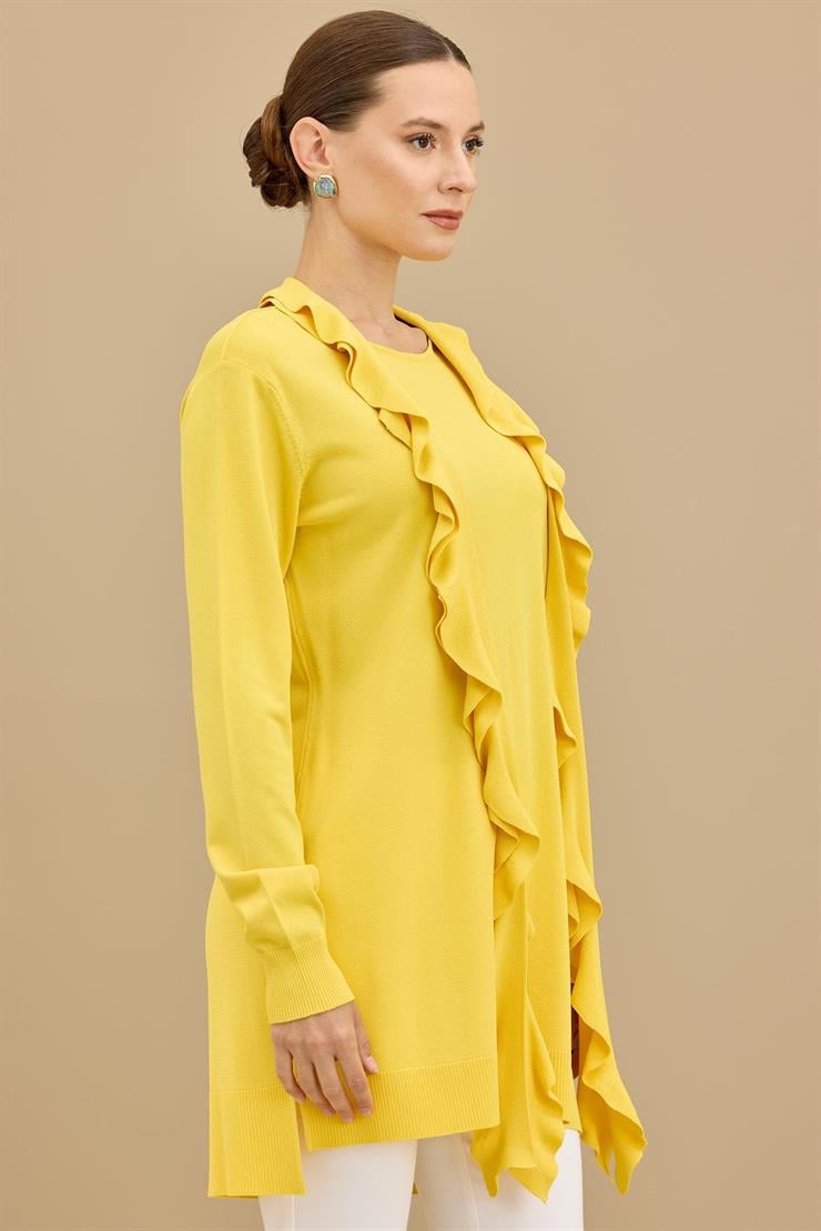 Fular Detaylı Rayon Tunik SARI