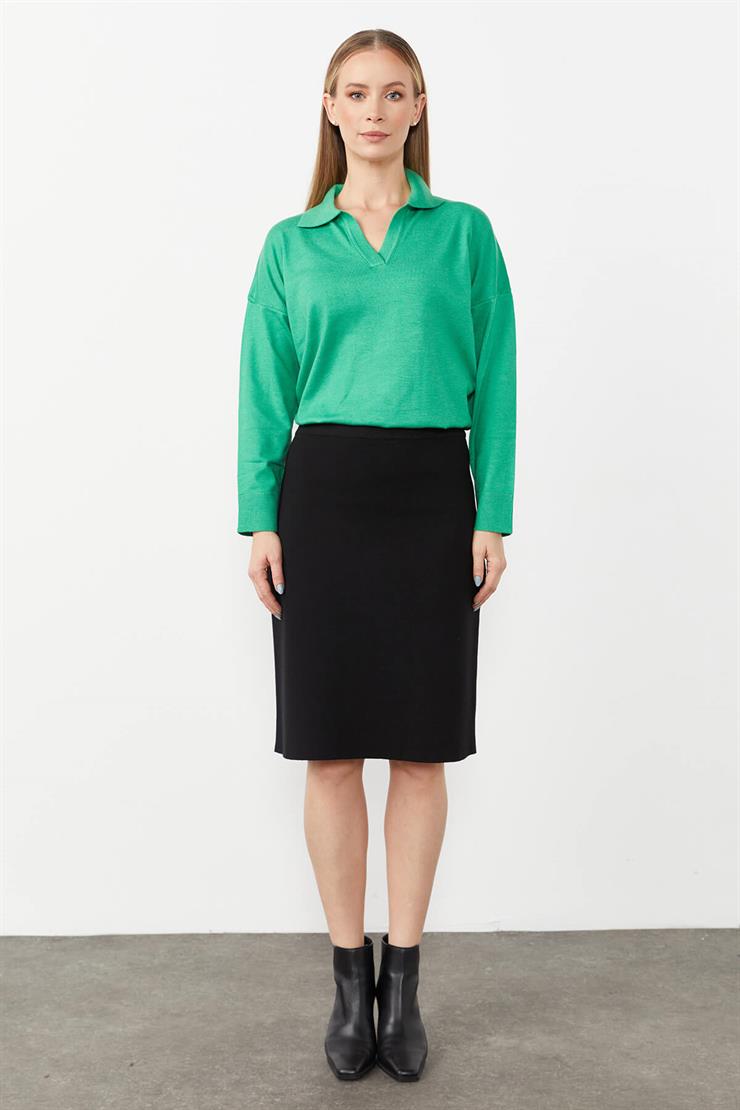 Gömlek Yaka Triko Bluz-BENETTON