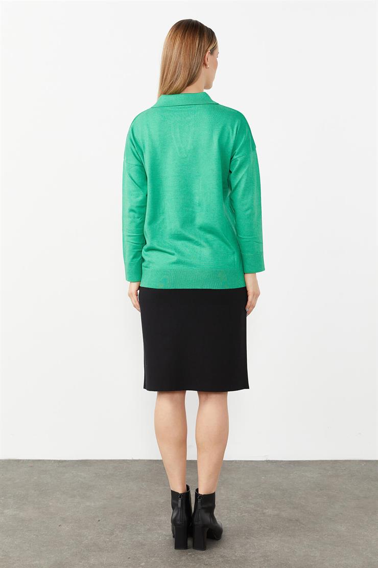 Gömlek Yaka Triko Bluz-BENETTON