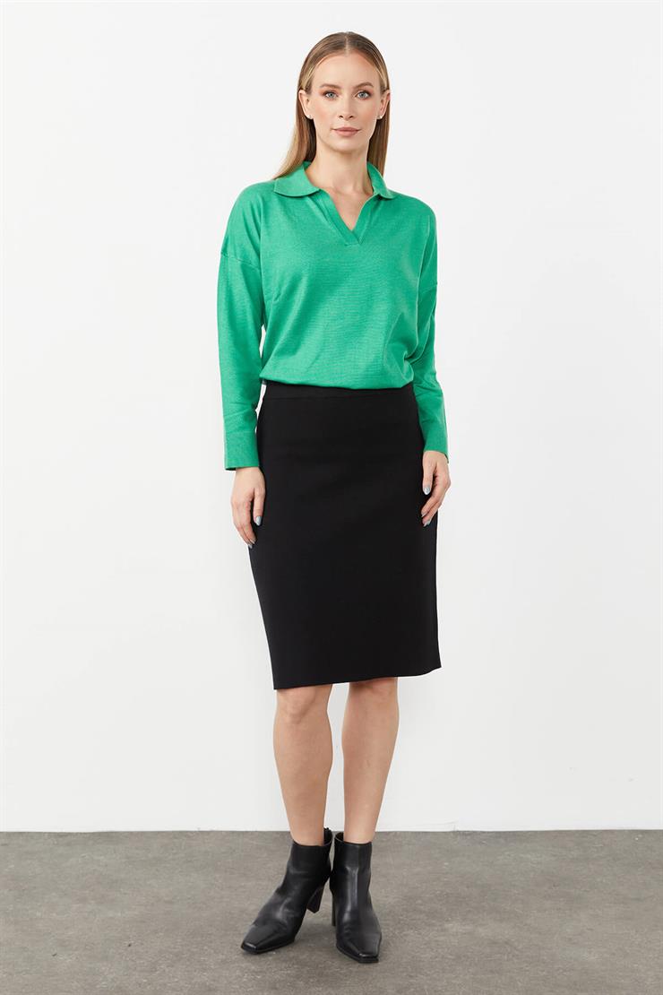 Gömlek Yaka Triko Bluz-BENETTON