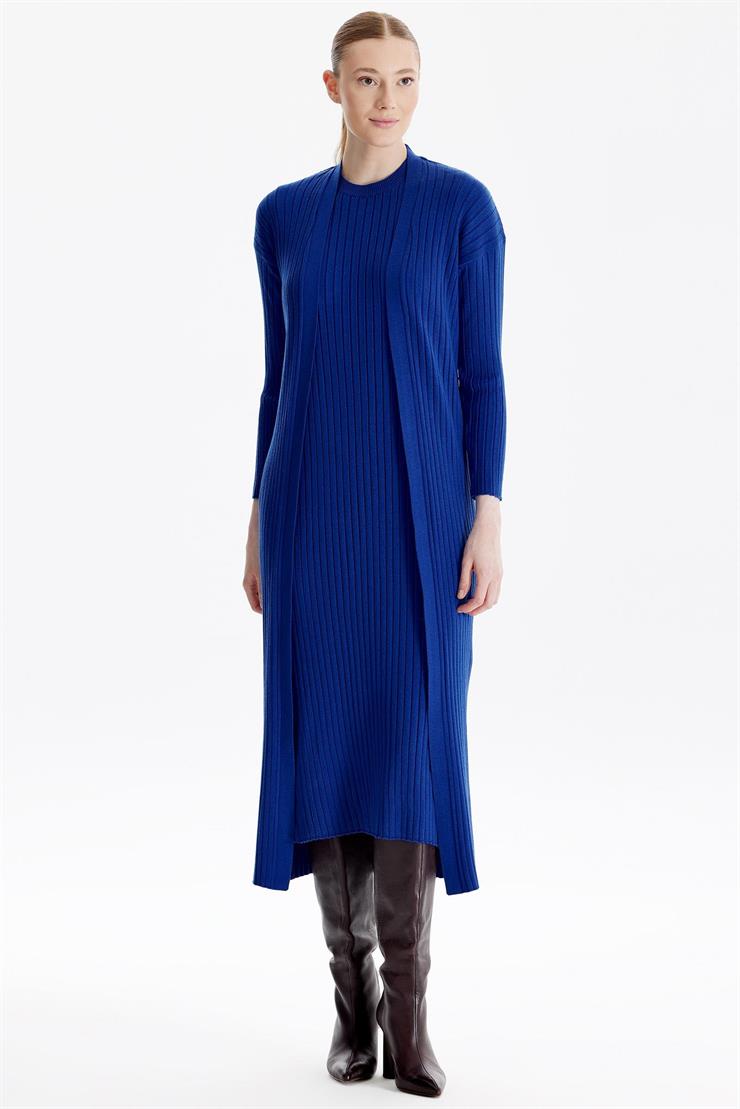 HIRKA KOMBİNLİ TRİKO ELBİSE SAKS