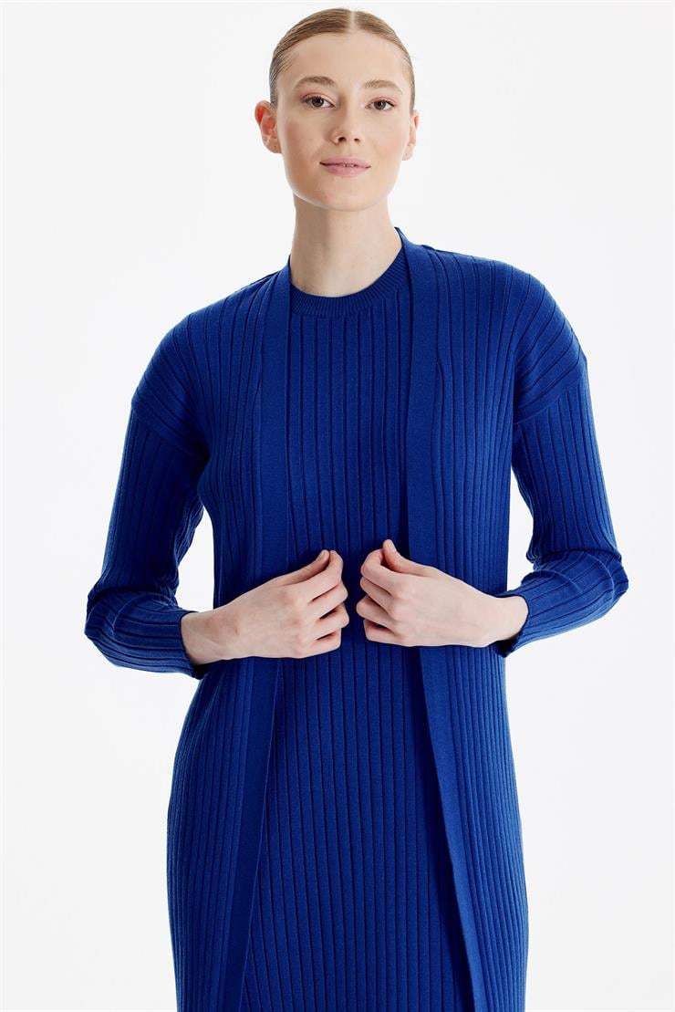 HIRKA KOMBİNLİ TRİKO ELBİSE SAKS