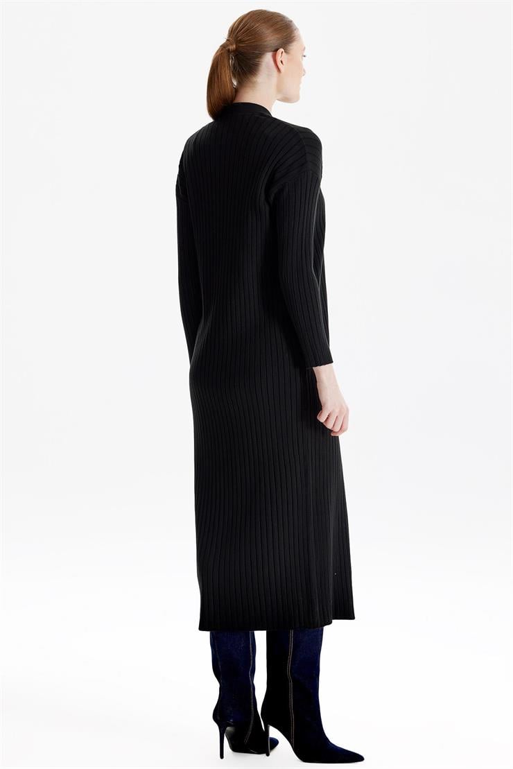 HIRKA KOMBİNLİ TRİKO ELBİSE SİYAH