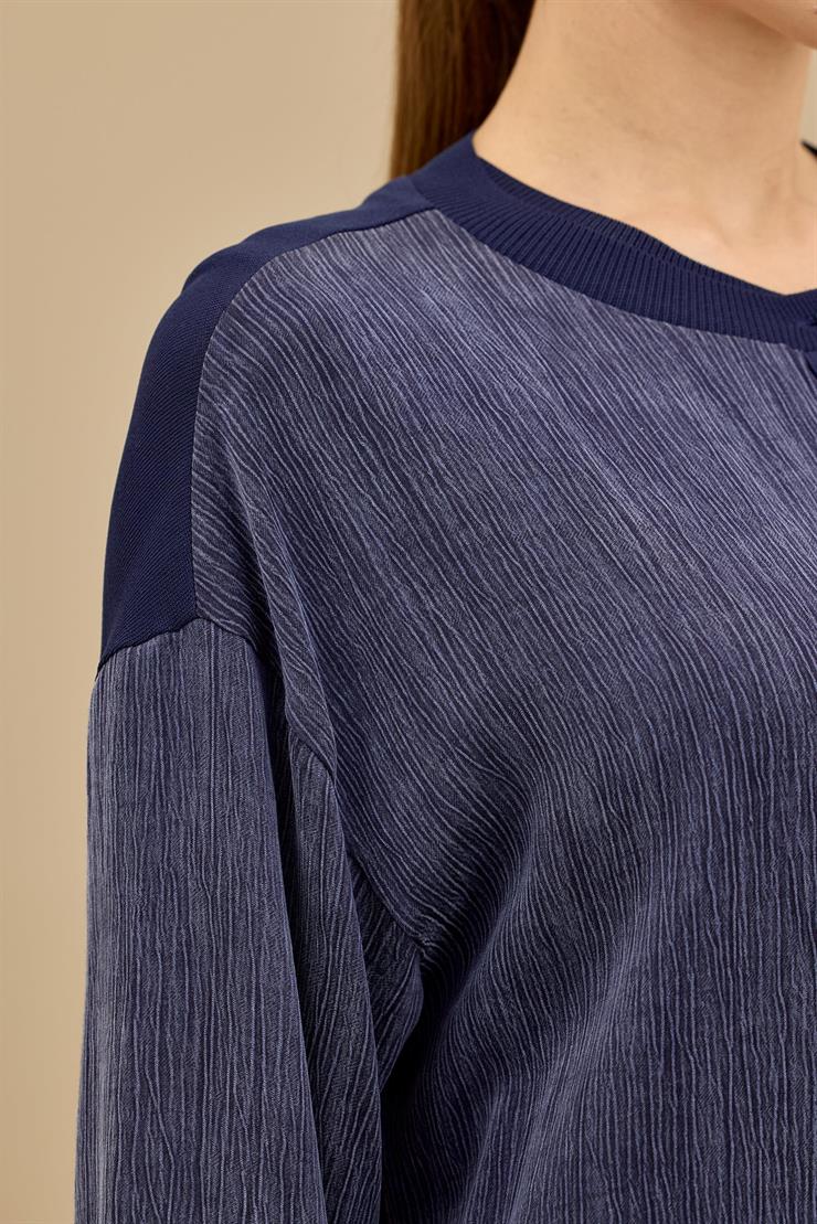 İçi Kolsuz Bluzlu 3lü Pantolonlu Takım LACİVERT