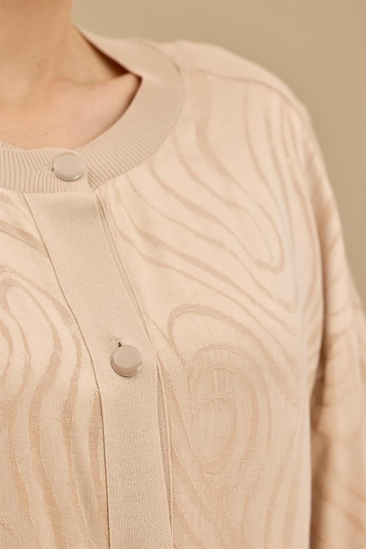 İçi Kolsuz Bluzlu Pantolonlu 3lü Set BEJ