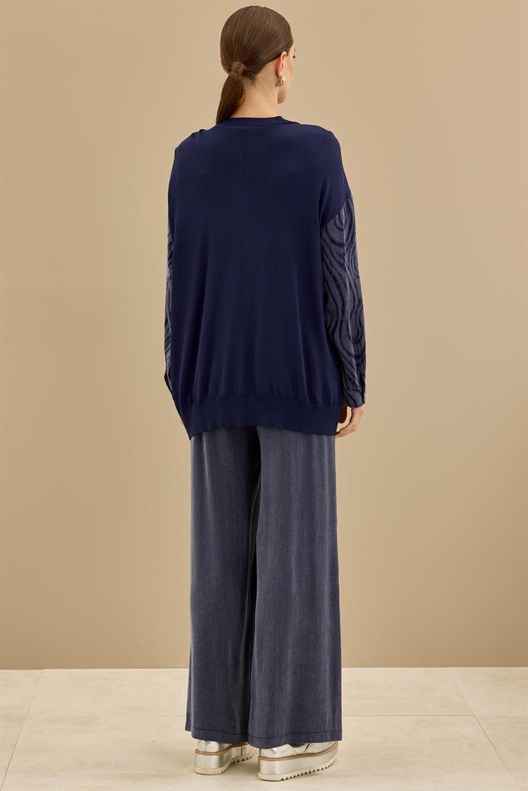 İçi Kolsuz Bluzlu Pantolonlu 3lü Set LACİVERT