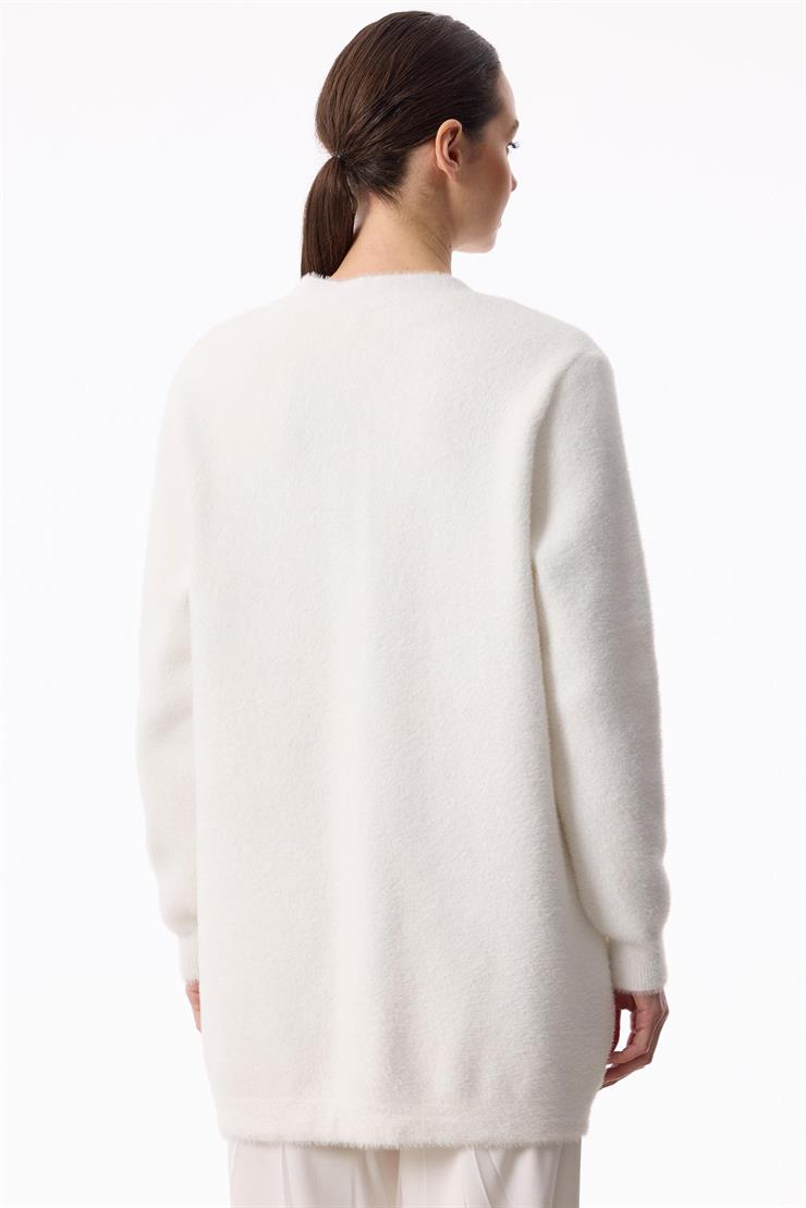 İnci Düğmeli Triko Hırka EKRU