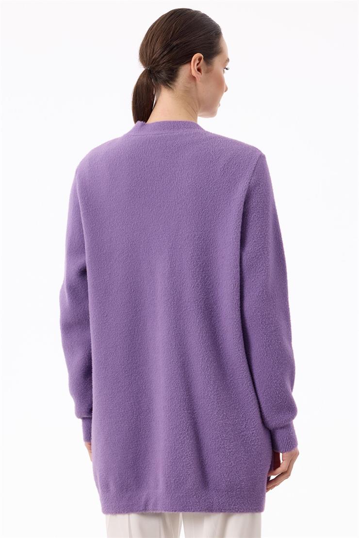 İnci Düğmeli Triko Hırka LİLA