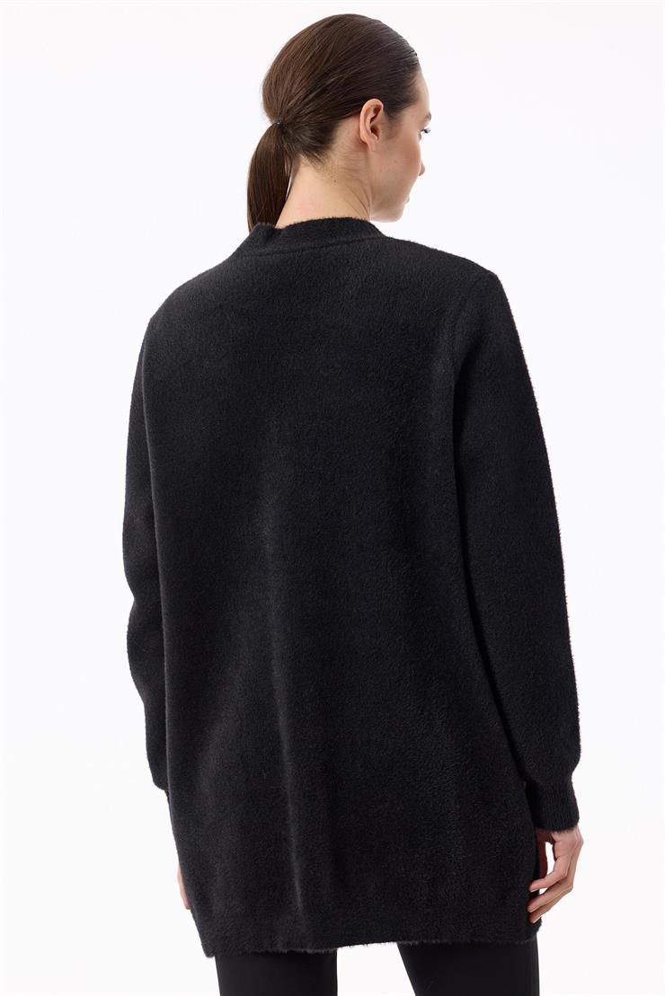 İnci Düğmeli Triko Hırka SİYAH