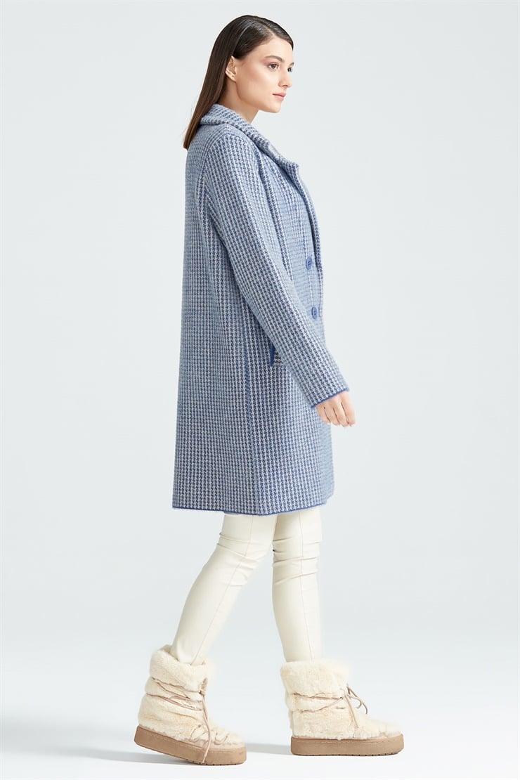 KAZAYAĞI DESENLİ MİNK  KABAN İNDİGO