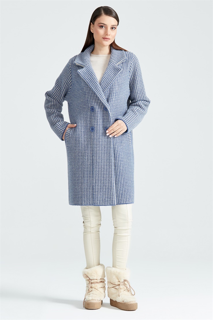 KAZAYAĞI DESENLİ MİNK  KABAN İNDİGO