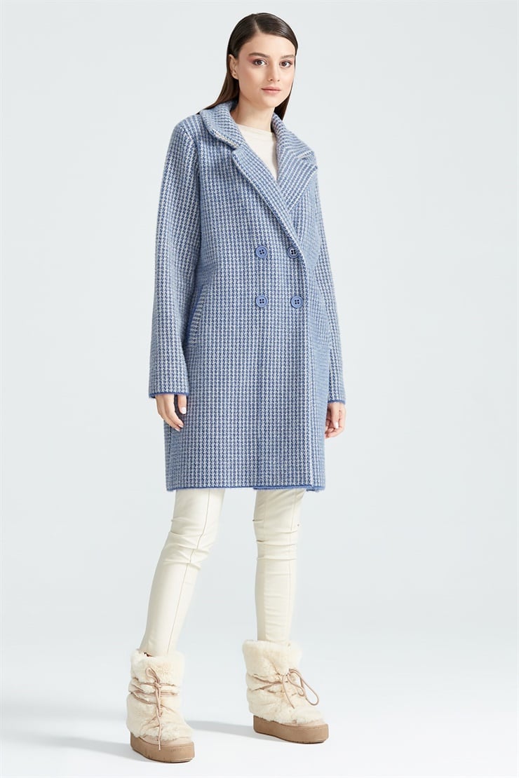 KAZAYAĞI DESENLİ MİNK  KABAN İNDİGO