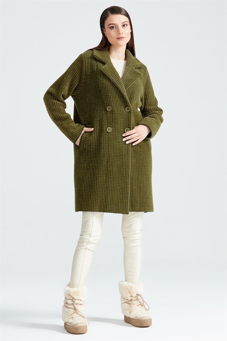 KAZAYAĞI DESENLİ MİNK  KABAN K.YEŞİL