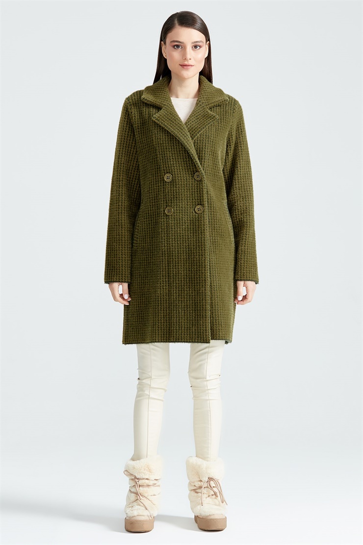 KAZAYAĞI DESENLİ MİNK  KABAN K.YEŞİL