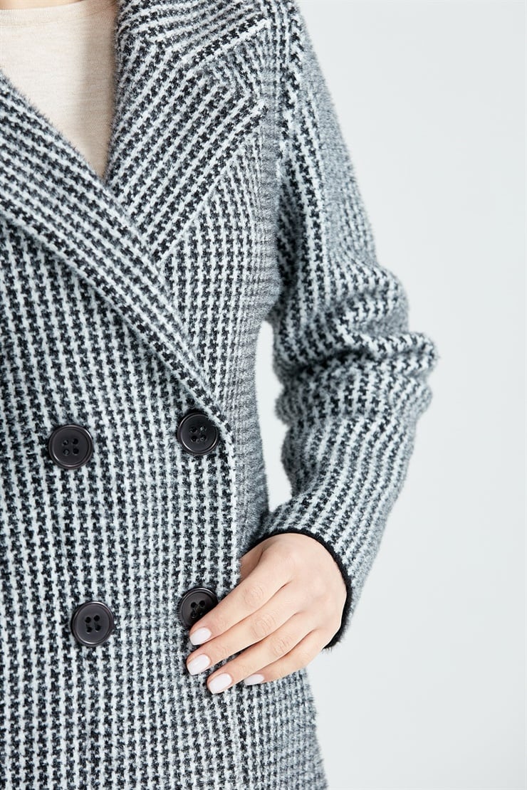 KAZAYAĞI DESENLİ MİNK  KABAN SİYAH