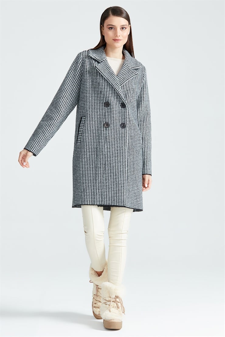 KAZAYAĞI DESENLİ MİNK  KABAN SİYAH