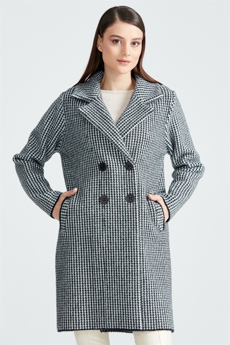 KAZAYAĞI DESENLİ MİNK  KABAN SİYAH