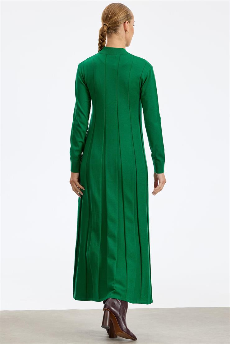 Kalın Piliseli Triko Elbise BENETTON YEŞİLİ