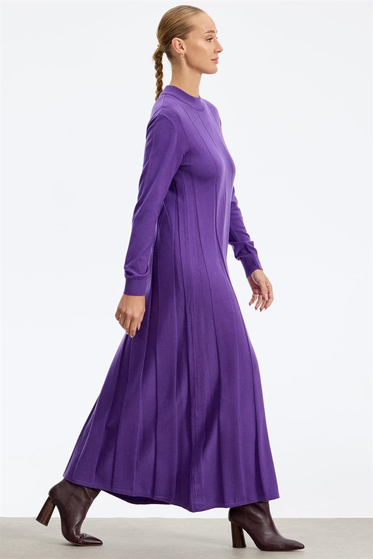 Kalın Piliseli Triko Elbise MOR