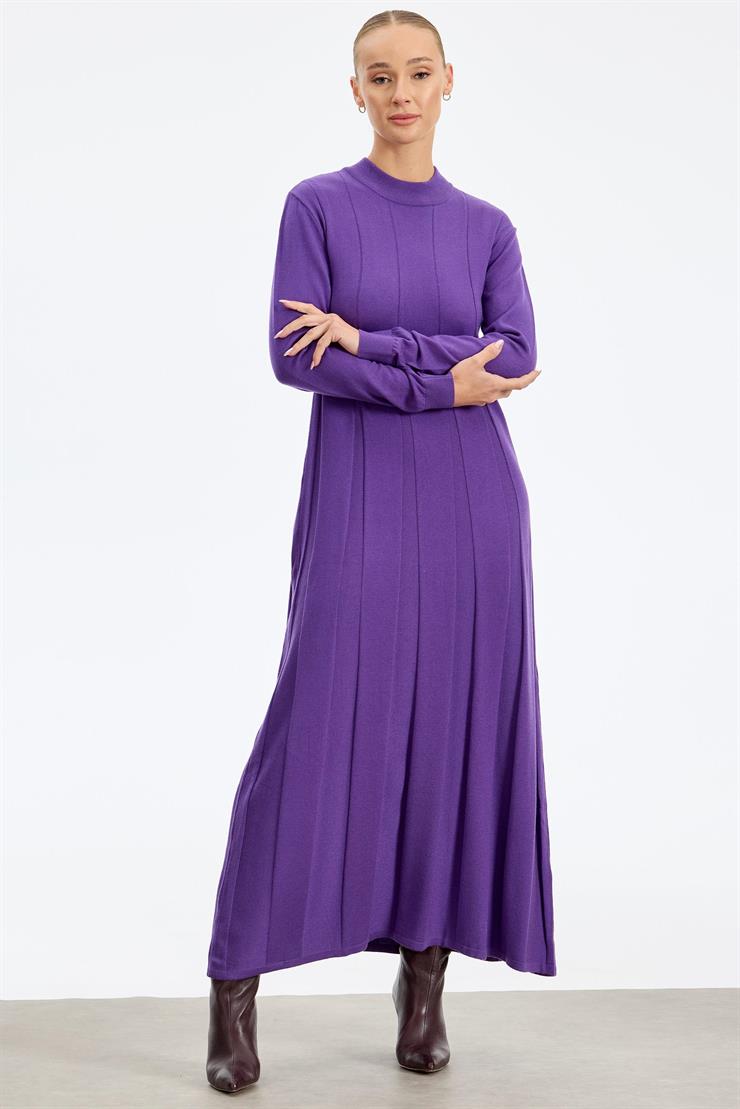 Kalın Piliseli Triko Elbise MOR