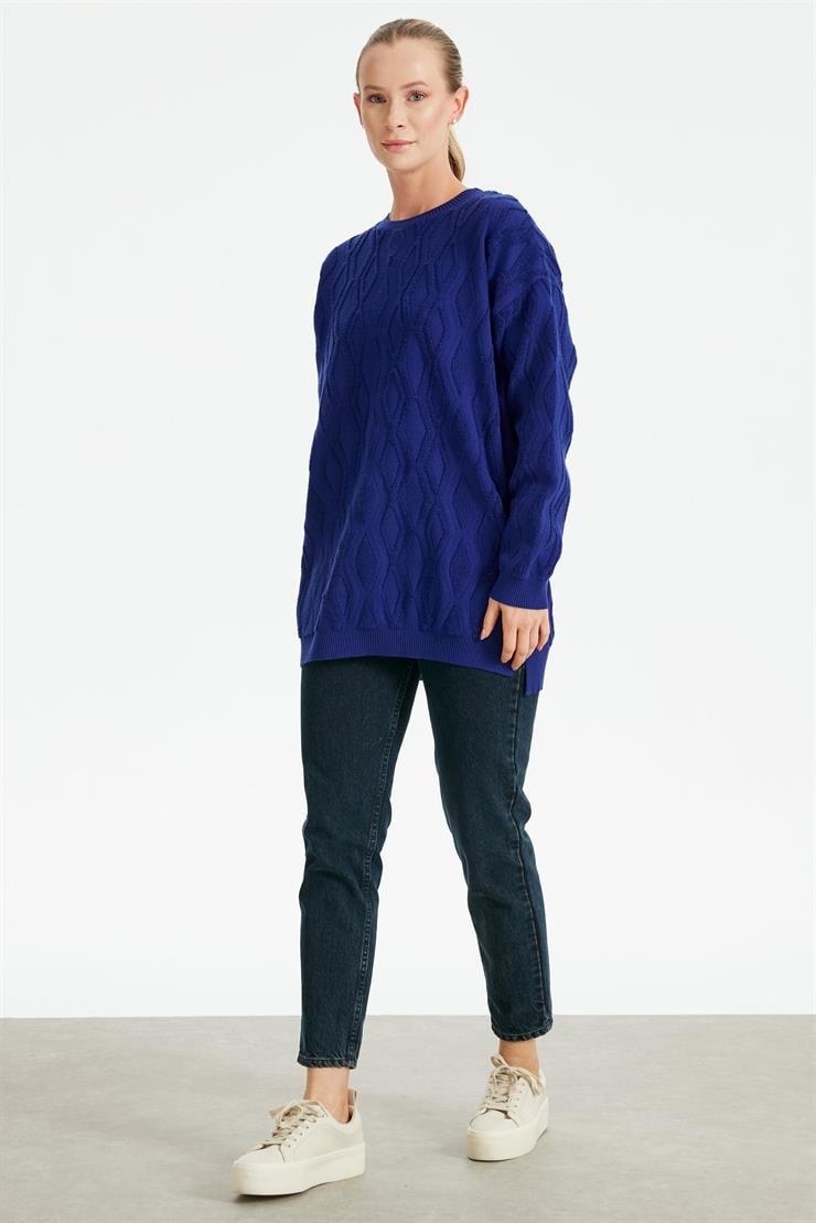 Kapartma Desenli Triko Tunik SAKS