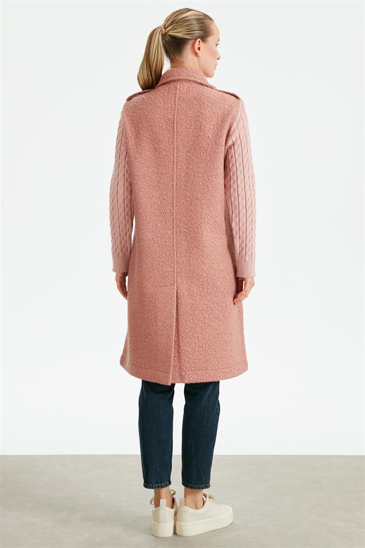 Kolları Saç Örgülü Kaban PUDRA