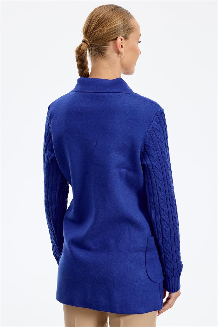 Kolları Saç Örgülü Triko Blazer Ceket SAKS