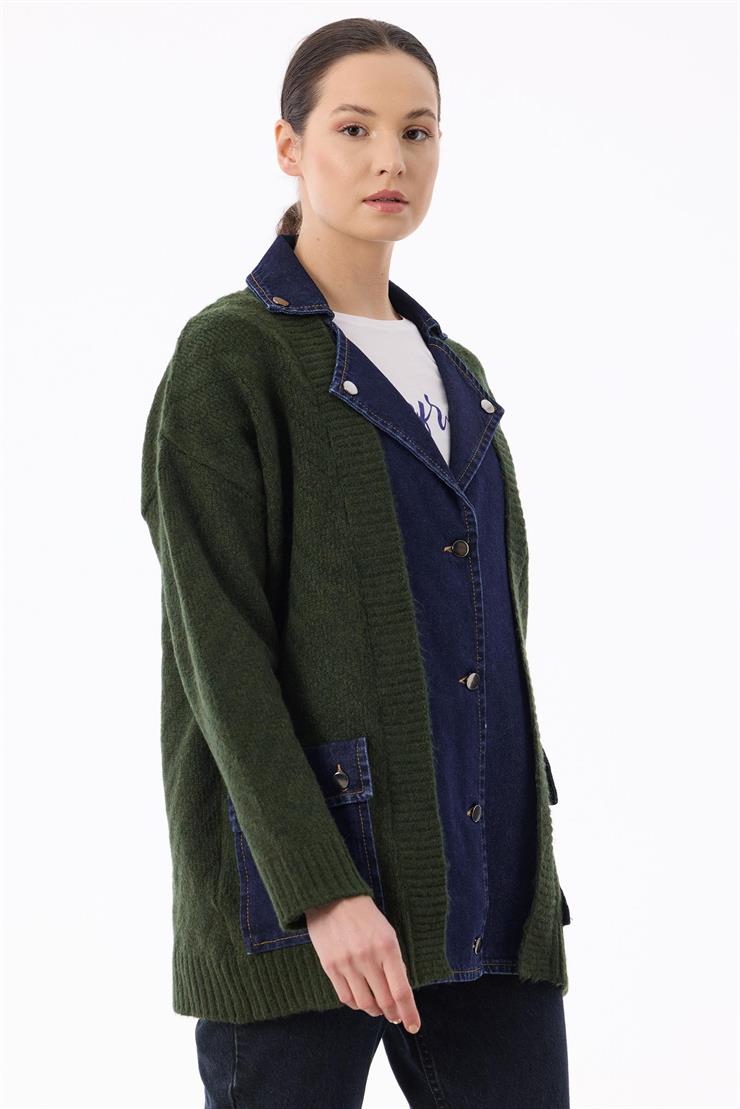 Kot Kombinli Cepli Hırka ZÜMRÜT