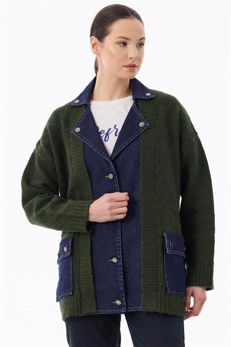 Kot Kombinli Cepli Hırka ZÜMRÜT