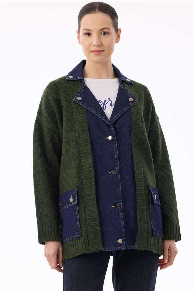 Kot Kombinli Cepli Hırka ZÜMRÜT