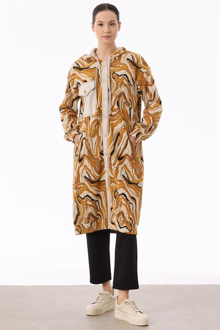 Kot Kombinli Önden Çıtçıtlı Giyçık KAHVE