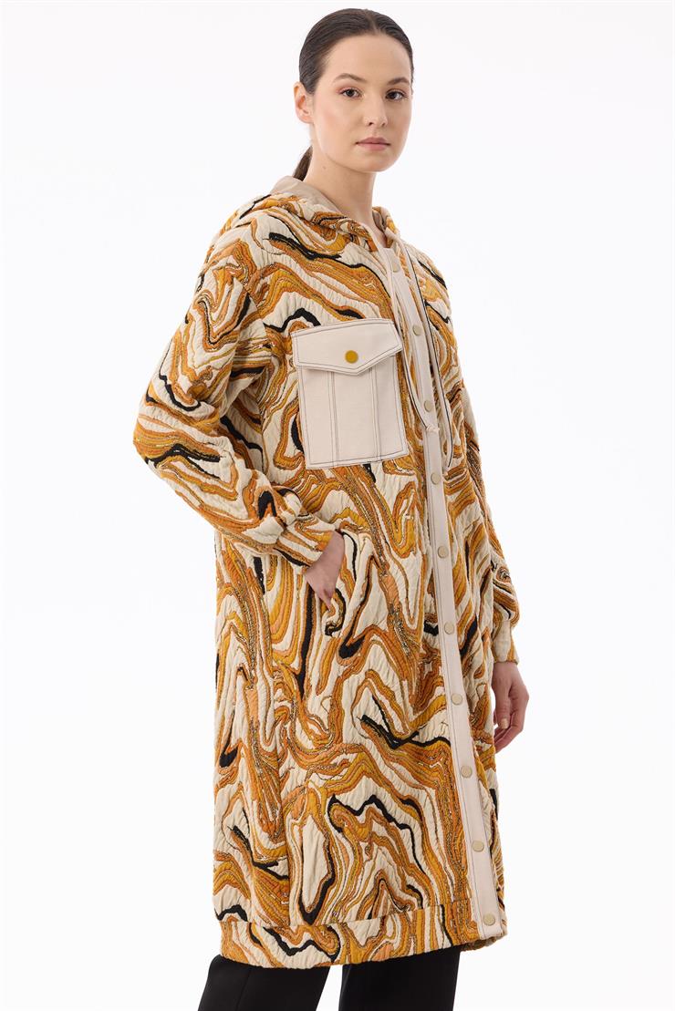 Kot Kombinli Önden Çıtçıtlı Giyçık KAHVE