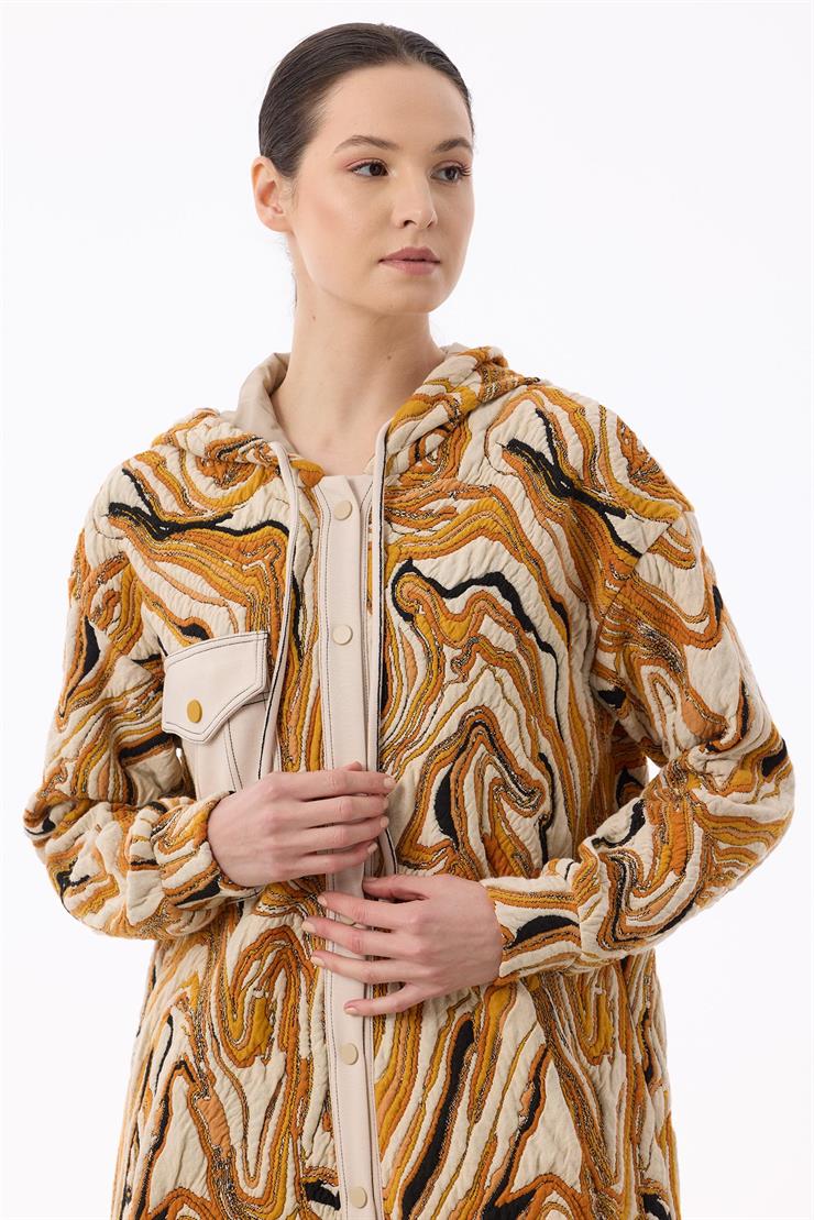 Kot Kombinli Önden Çıtçıtlı Giyçık KAHVE